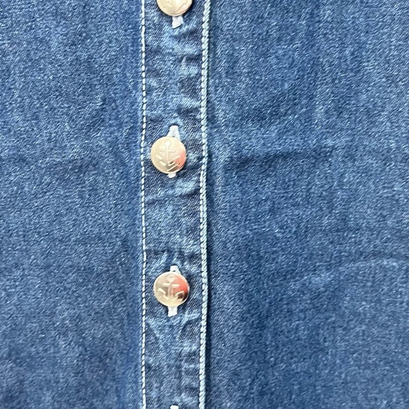 Denim Sleeveless collared button down romper Large - Picture 4 of 7